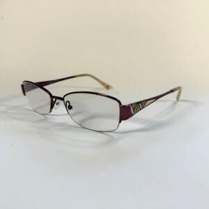 Liz Claiborne L319 68V Eyeglasses Frame Only Purple Half Rim 53-17-135 Womens
